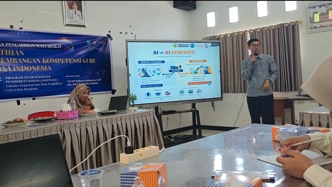 Prodi Magister Pendidikan Bahasa Indonesia UNIB Latih Guru SMA Bengkulu Selatan Susun RPM dan Instrumen Asesmen Berbasis AI Generatif